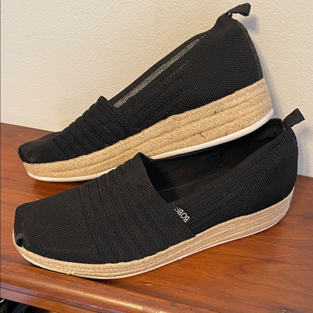 Skechers Black Espadrille Slip-Ons